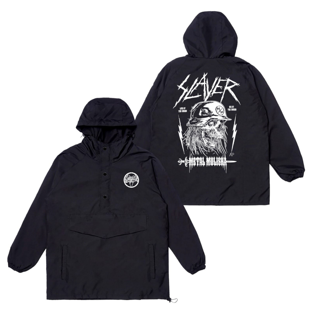 Ganzet Store Jacket Cougle SLAYER Jacket Parasut Waterproof Tahan Air Jacket Hitam Panjang unisex pr