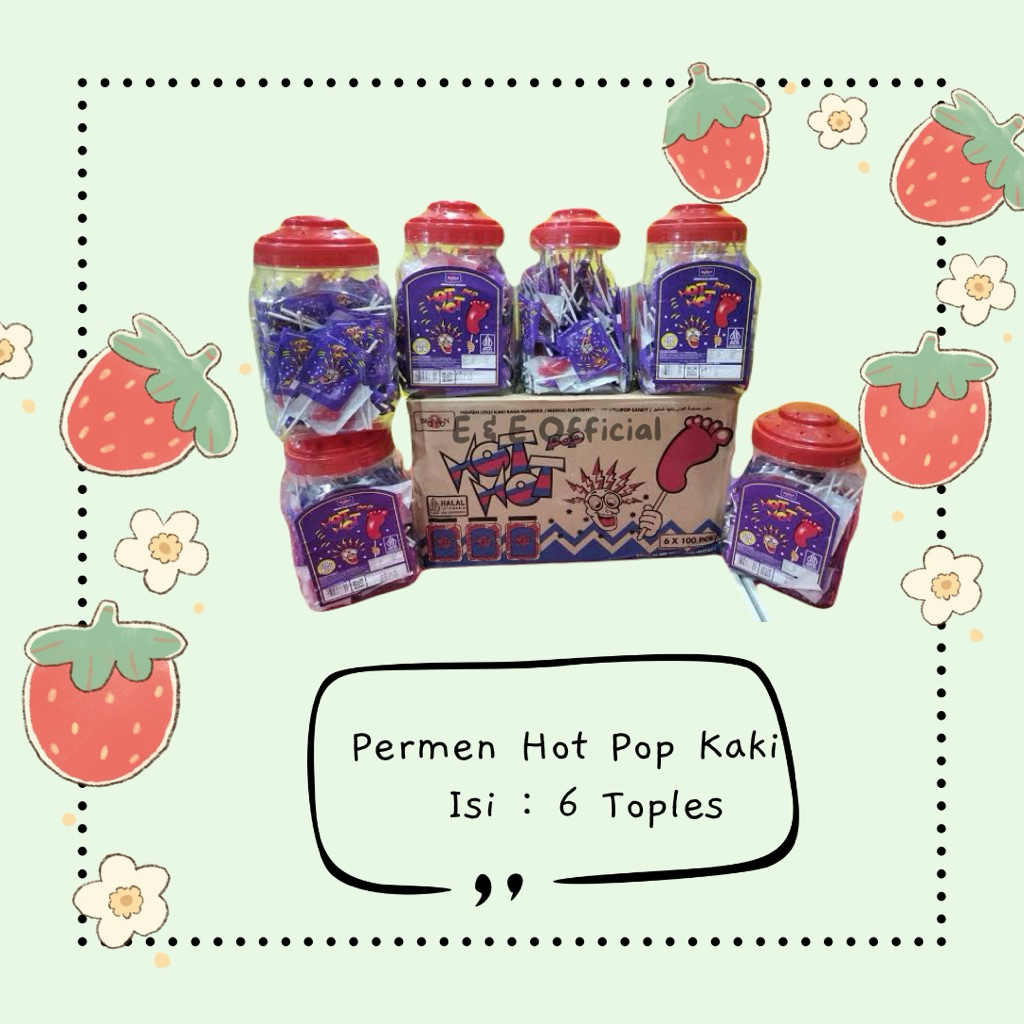 [ 1 KARTON ] PERMEN KAKI HOT KAKI / PERMEN HOT HOT KAKI / PERMEN TOPLES / PERMEN KAKI TOPLES ISI 100