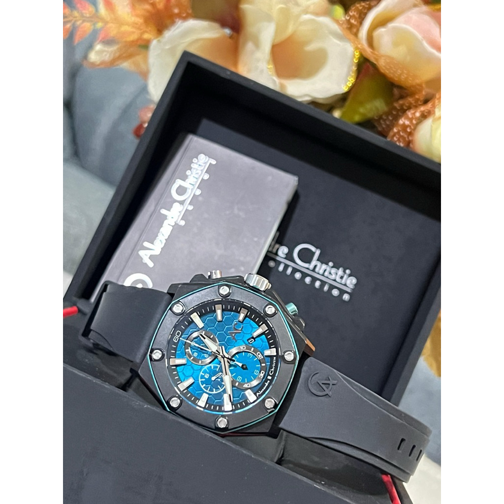 Dijual Jam Tangan Mewah dan Sporty Alexandre Christie, AC 9601 MC Hijau rubber