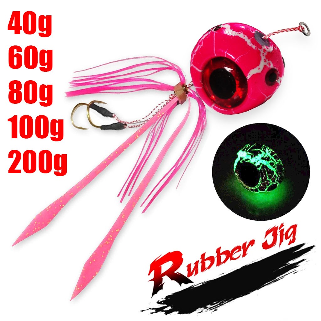 JOS UMPAN PANCING TAI KABURA SLIDER 60G 100G 200G MANCING DASARAN RUBBER JIG INCHIKU MADAI GAYA
