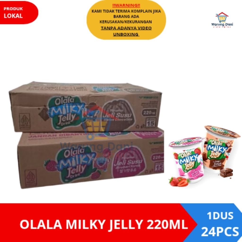 Olala Milky Jelly Drink Minuman Jelly Drink Susu 220ml - 1Dus