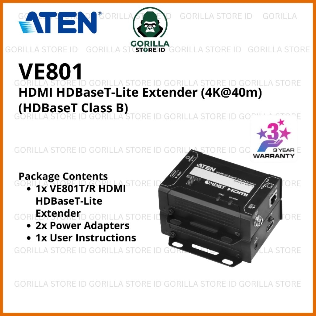 ATEN VE801 HDMI HDBaseT-Lite Extender (4K@40m) (HDBaseT Class B)