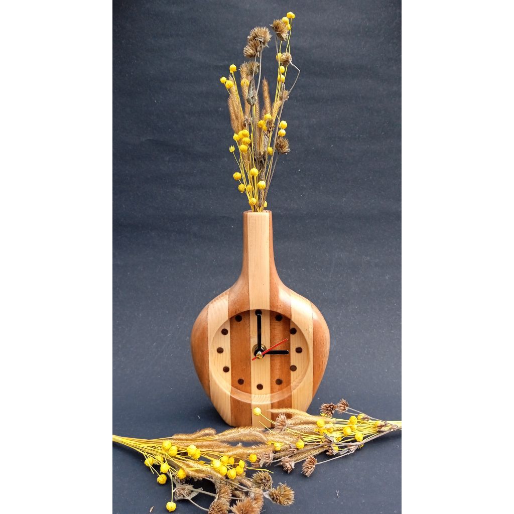 Jam / jam meja / jam kayu / jam meja kayu aesthetic 2 in 1 / jam vas bunga / jam dinding / jam meja 
