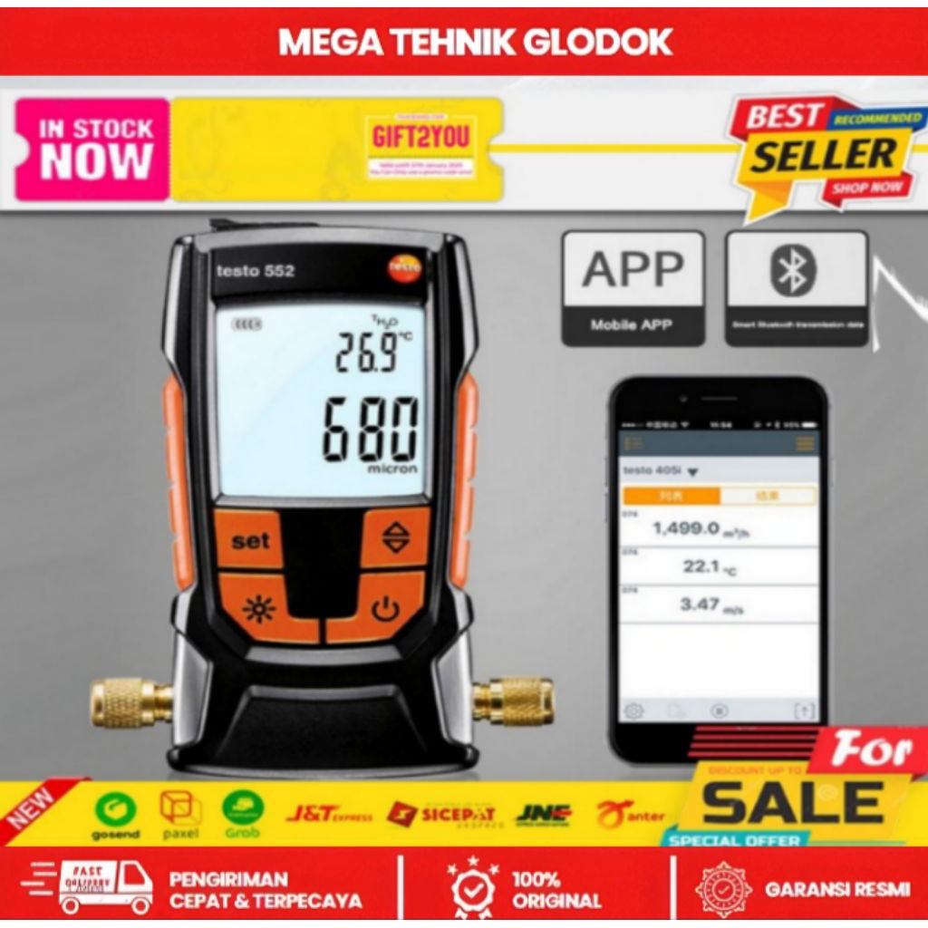 TESTO 552 VACUUM GAUGE Bluetooth Pakuum gauge testo 552