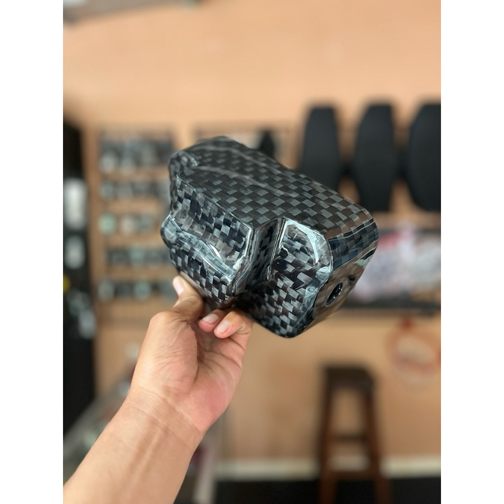 batok lampu rxking carbon kevlar motif catur