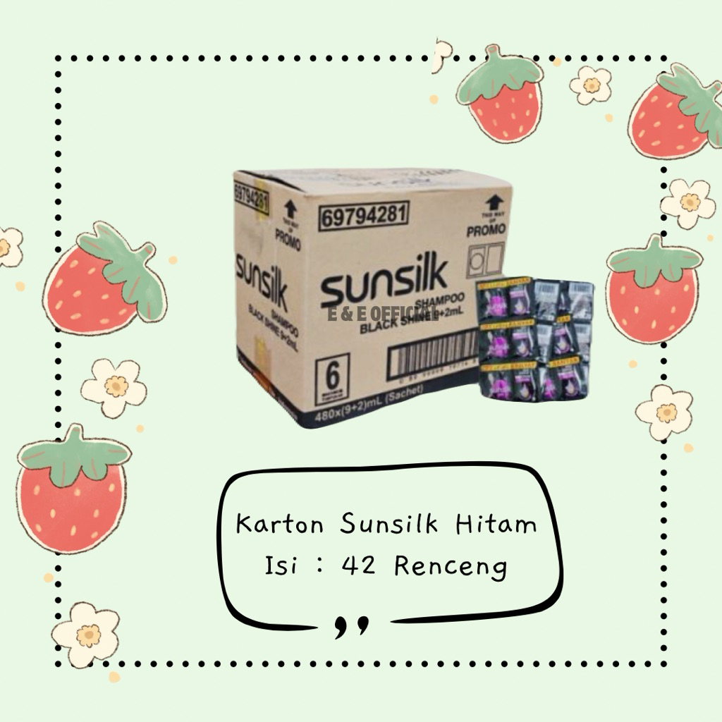 [ 1 KARTON ] SHAMPO SUNSILK GLOSSY BLACK / SHAMPO SUNSILK RENCENGAN SACHET / SHAMPO SUNSILK HITAM