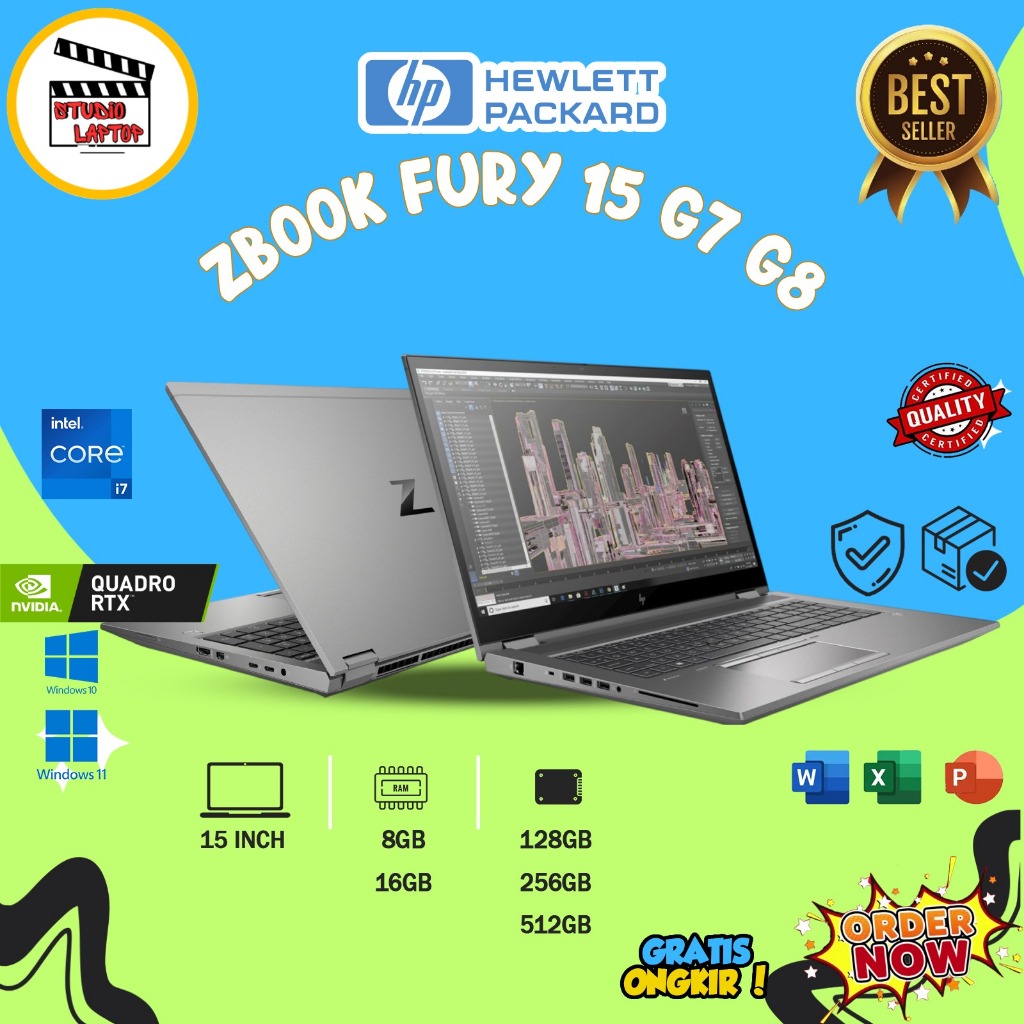 LAPTOP EDITING HP ZBOOK FURY 17 | 15 G8 G9 G10 Core i9 | i7 RAM 32GB SSD 1TB VGA NVIDIA RTX