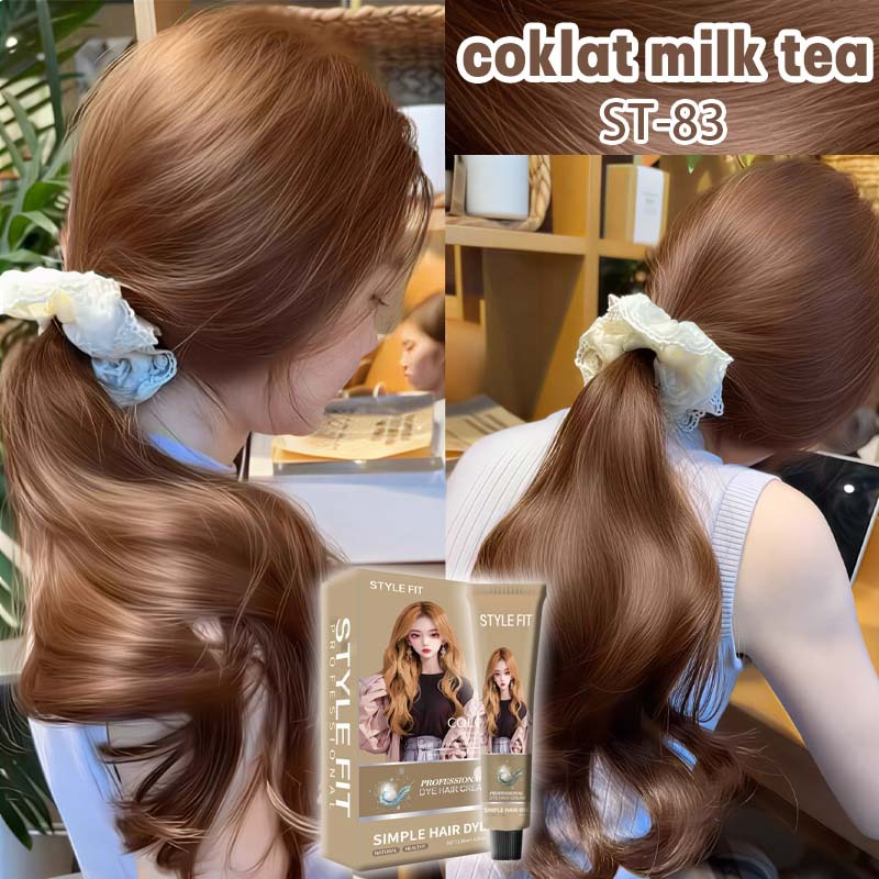 [ Tanpa bleach ! ] Warna tehsusu Hair Color 200ml pewarna rambut catrambut ! grey brown milk tea col