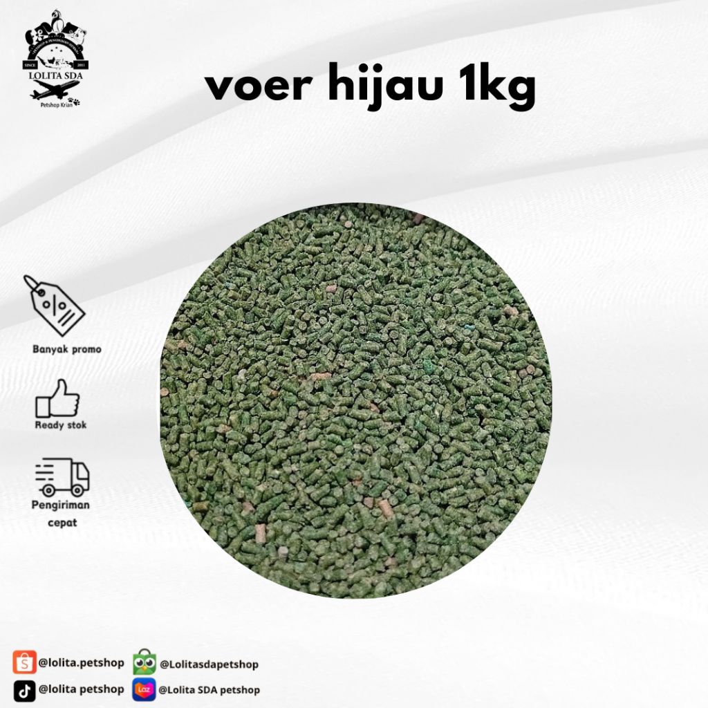 Voer Hijau 1Kg Kualitas Premium pakan burung