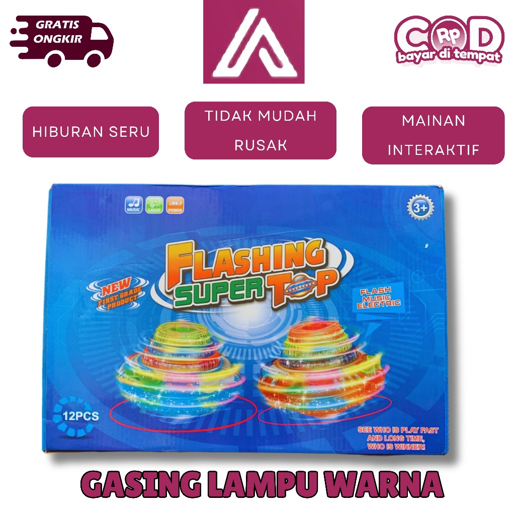 Gasing LED Karakter Roda Bisa Nyala – Mainan Anak Seru & Kreatif – Ashira Mall