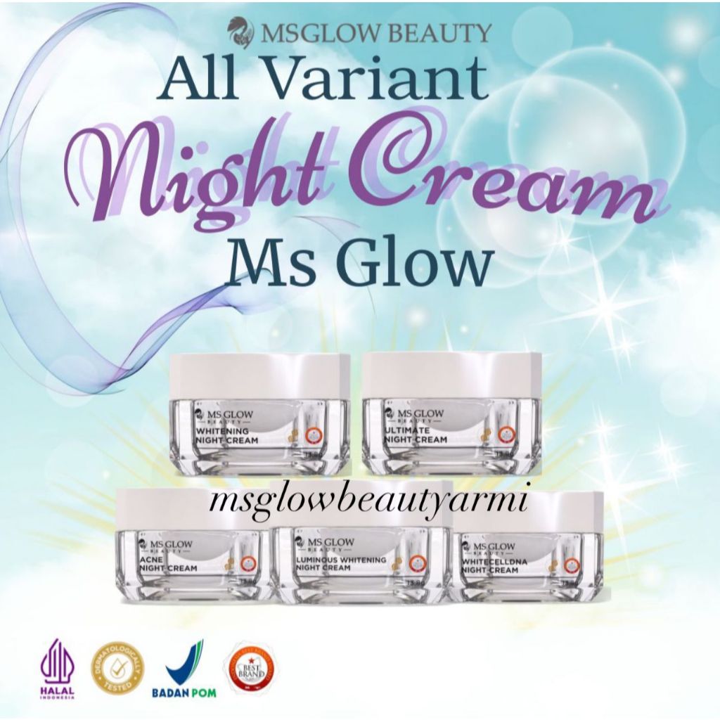 Krim Malam MS Glow untuk Mencerahkan, Mengatasi Jerawat, dan Flek