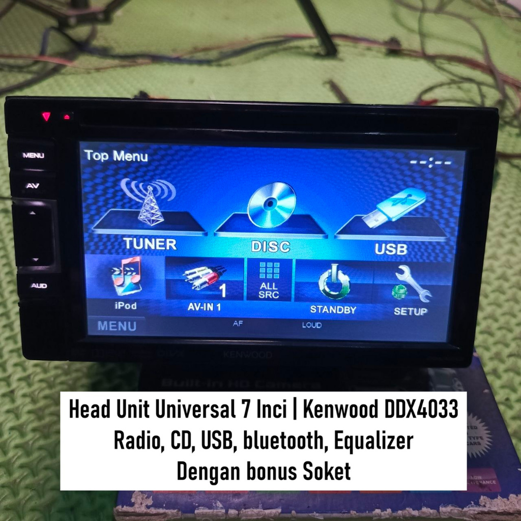 Head Unit Radio Mobil Kenwood Universal 7 Inci | DDX4033 Original Honda | Bonus soket