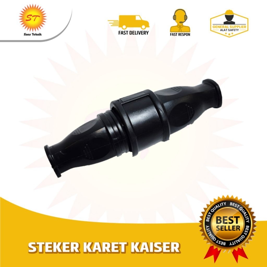Steker Karet Betina Kaiser | Colokan Listrik Karet Mesin - Steker Female