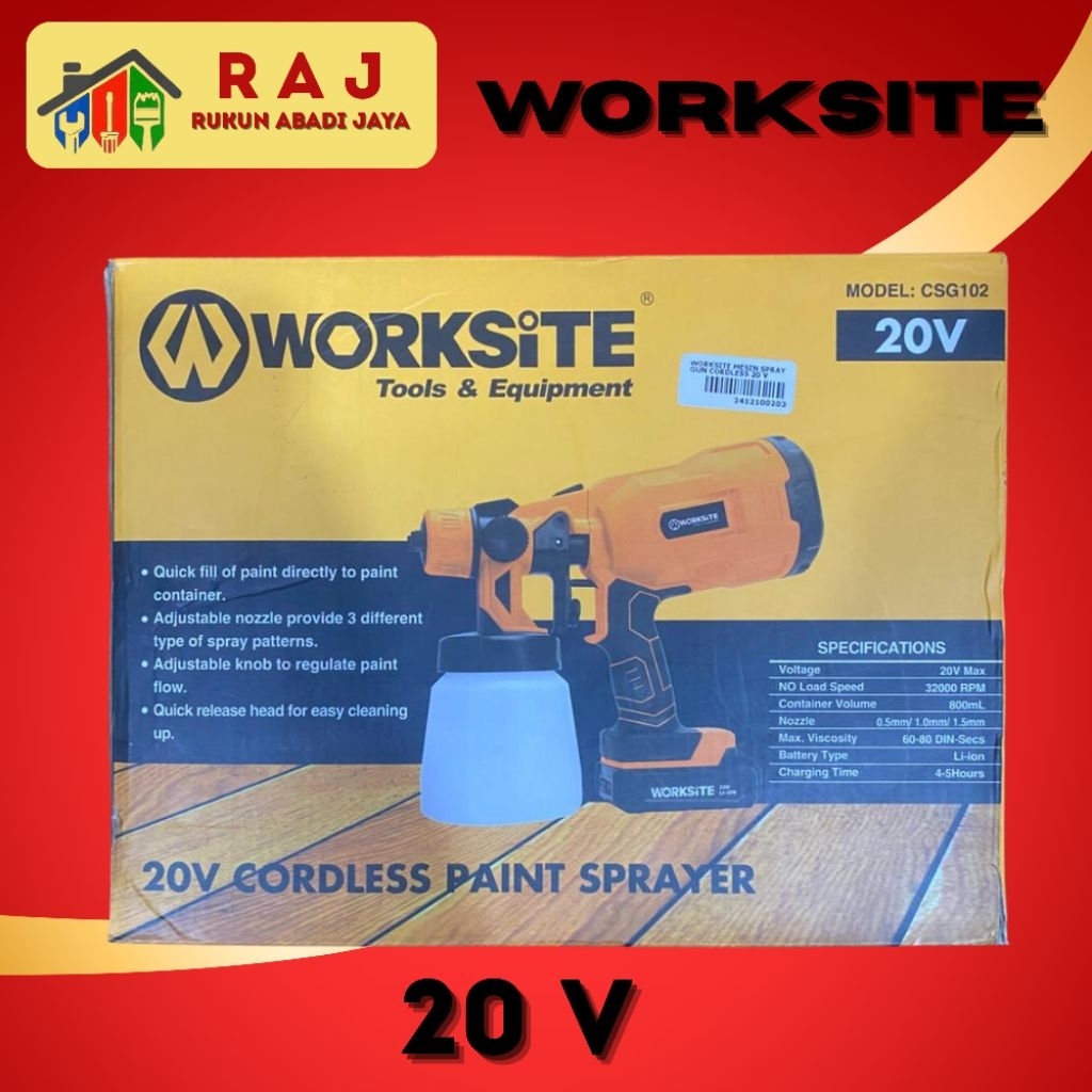 WORKSITE Spray Gun Cordless 20V