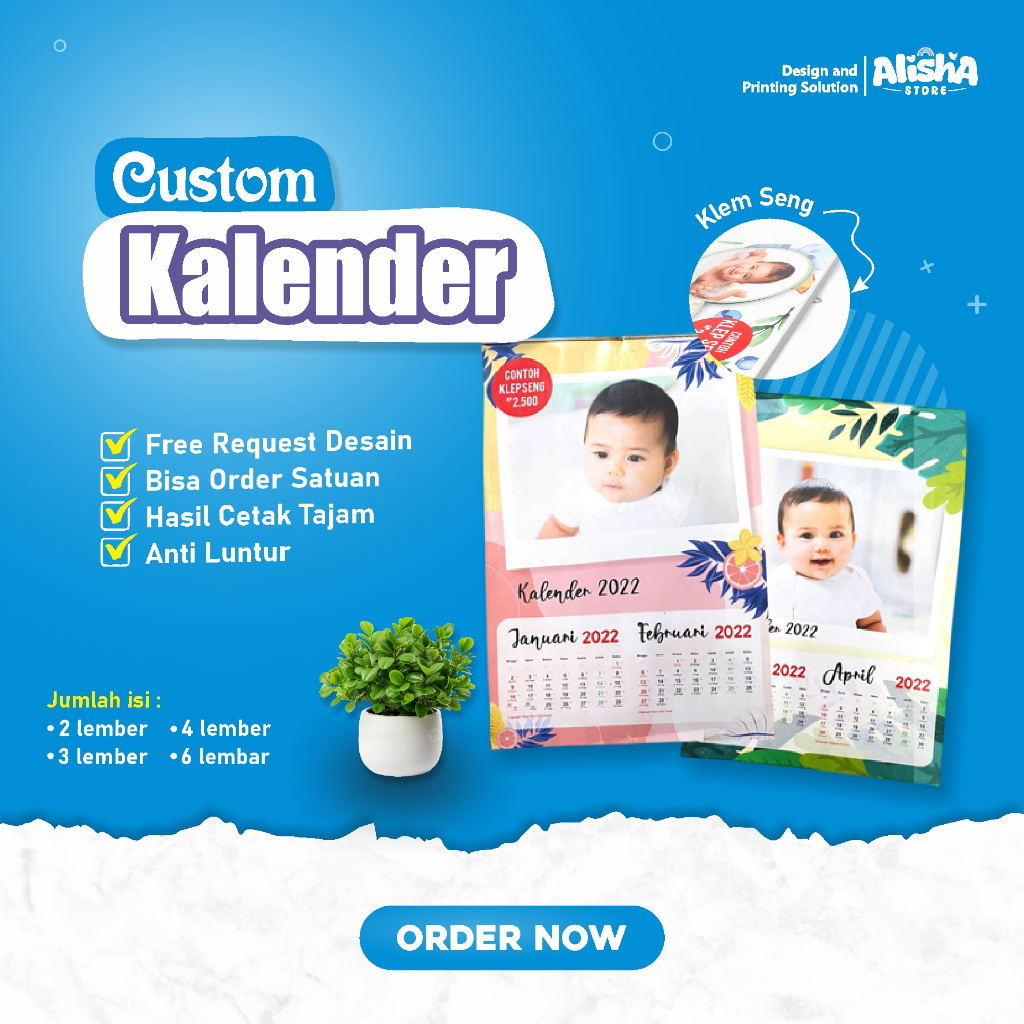 Kalender Dinding Custom Kalender Satuan 1 PCS