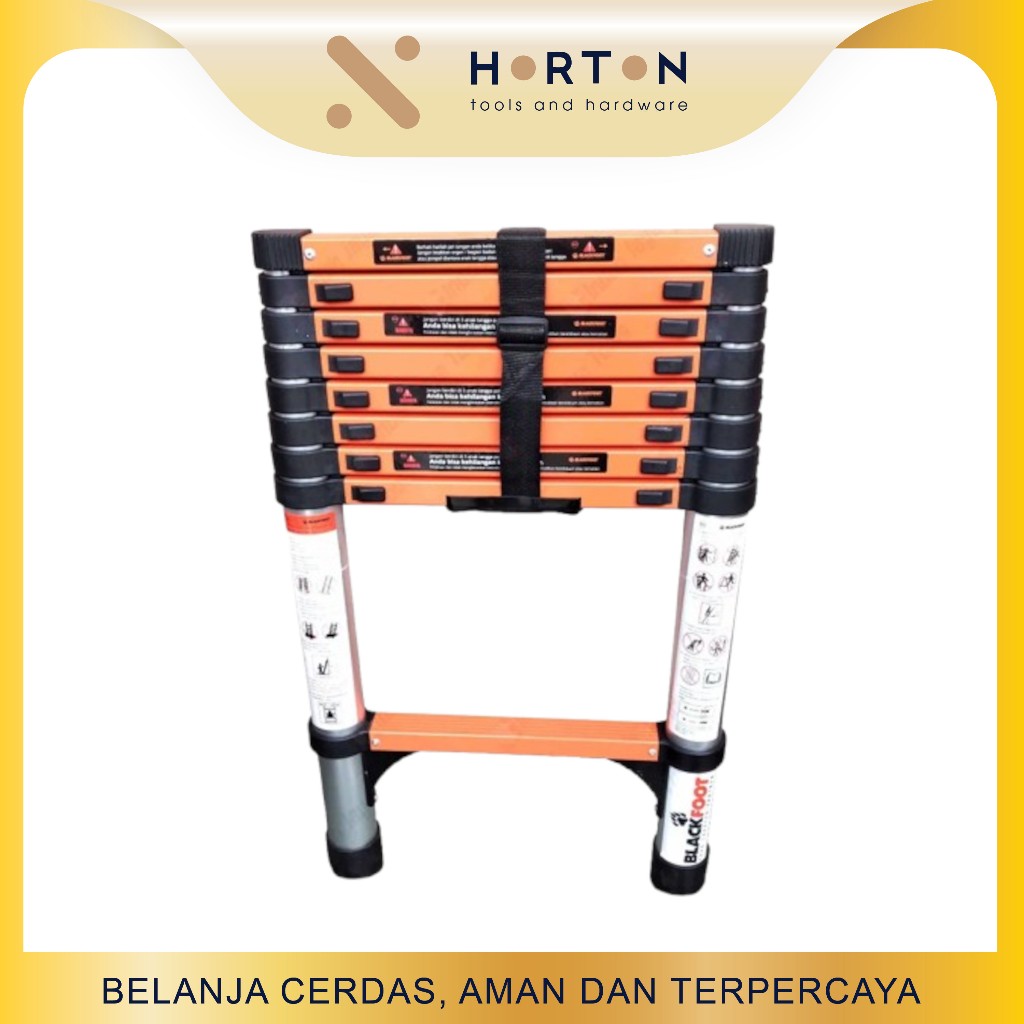 BRANCH / BLACKFOOT Tangga Lipat Aluminium Premium 2,6 Meter / 9 Pijakan