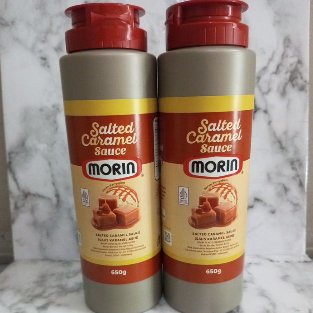 Morin Salted Caramel Sauce Kemasan 650gr | Saus Karamel Asin | Saus Karamel