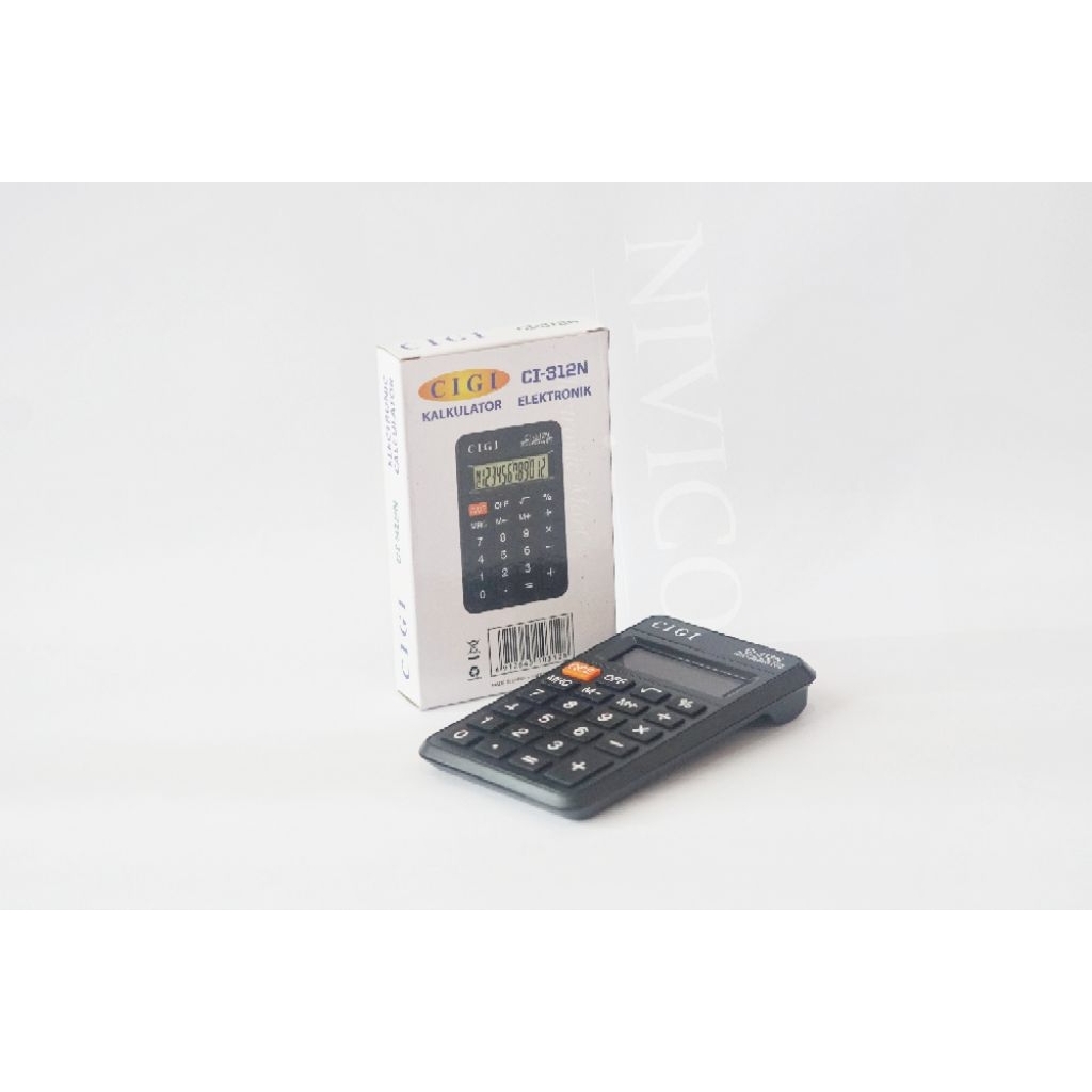 CIGI Kalkulator Elektronik CI-312N pocket portable dengan Fungsi MRC dan M+ untuk Keperluan Matematika dan Keuangan