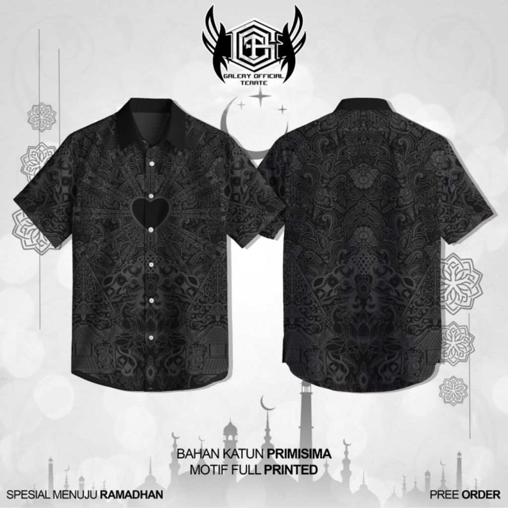 KEMEJA BATIK PSHT TERATE KEMEJA BATIK SH TERATE FULL PRINTING BATIK PRIA KEMEJA PRINTING