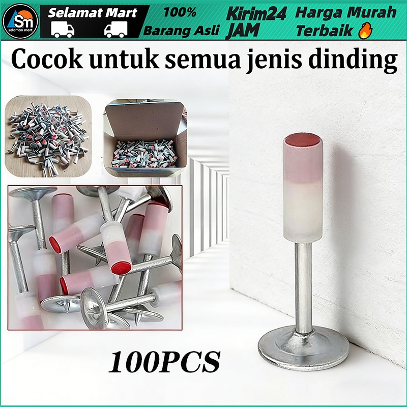 100pcs Paku Tembak Beton Paku Ramset Beton Untuk Konstruksi Paku Ramset Beton Premium Kualita Tinggi