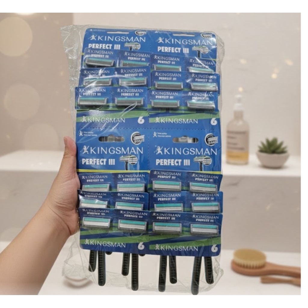 Alat cukur kumis dan jenggot KINGSMAN 3 mata pisau ( 1 renteng isi 24 pc)