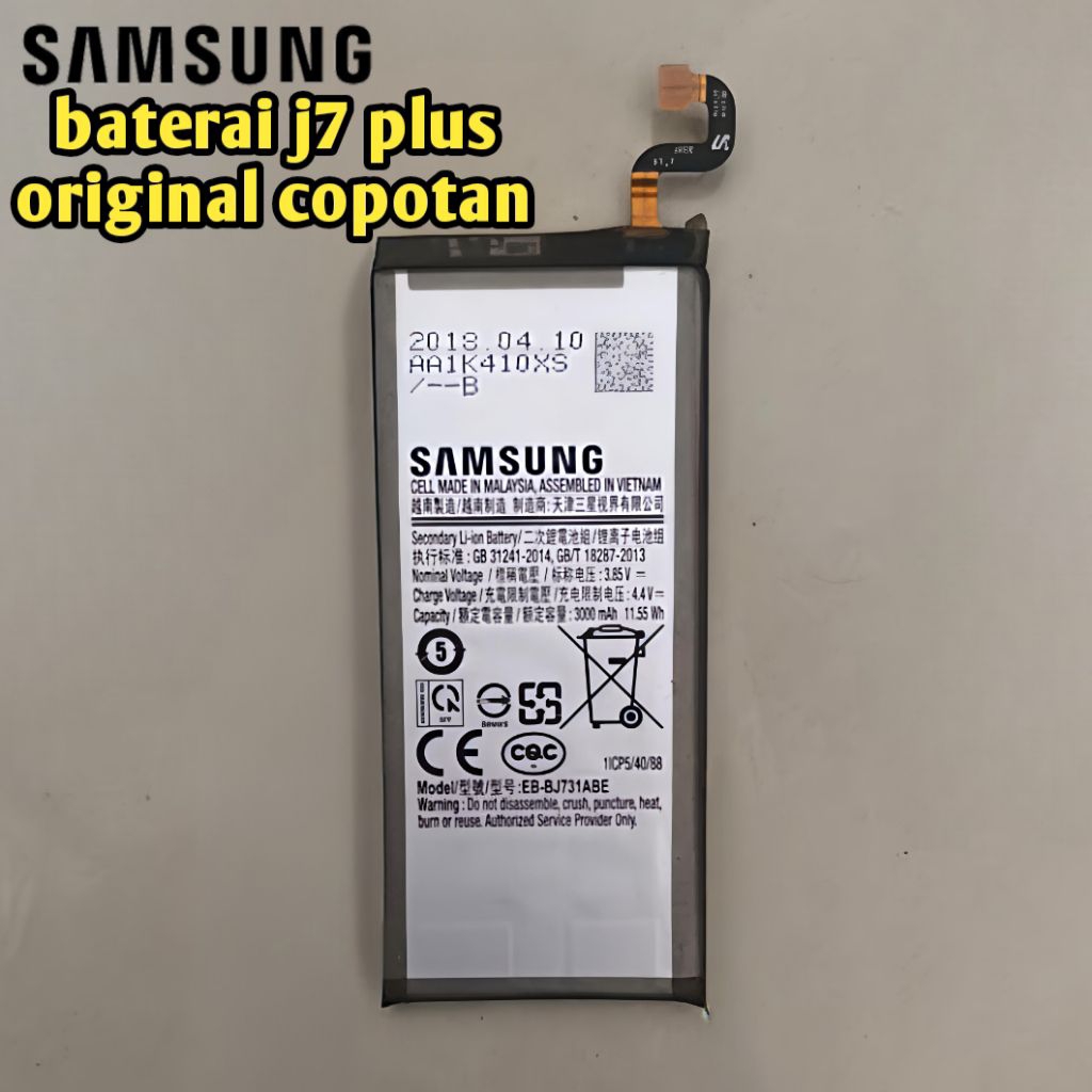 baterai hp samsung j7+ plus original copotan