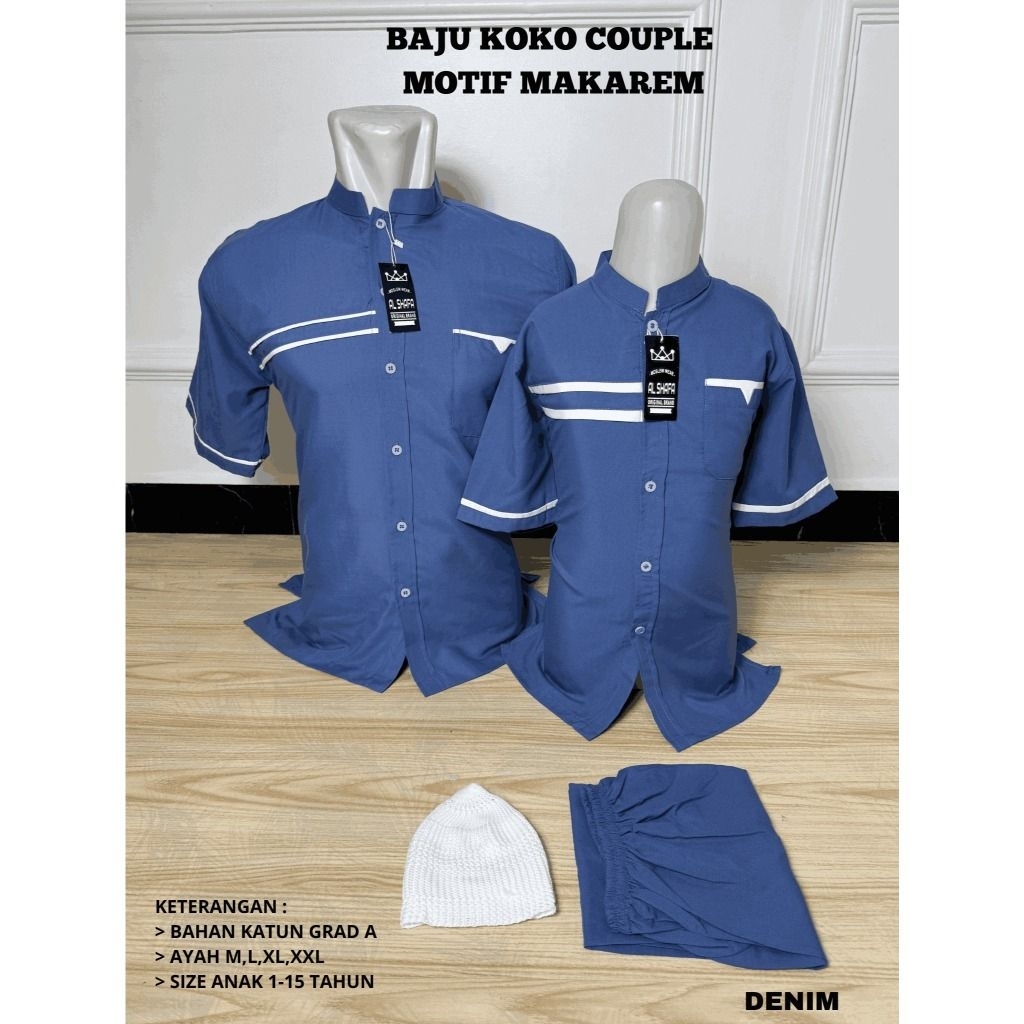 MAKAREM 2 - (TERBARU 2026) BAJU KOKO KURTA COUPLE AYAH ANAK LENGAN TANGAN PENDEK KATUN TOYOBO PREMIU