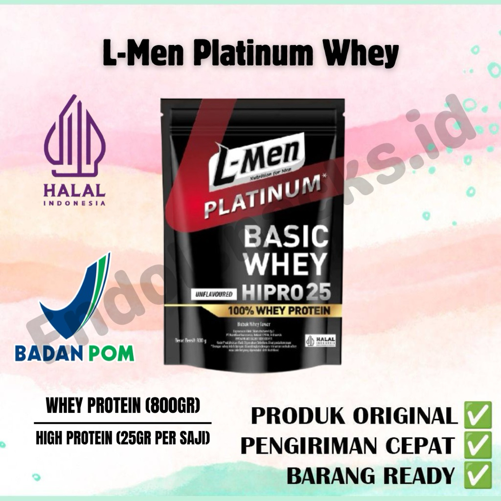 L-Men LMen Platinum Basic Whey Protein Unflavoured 800gr Whey Protein – 24 Serving