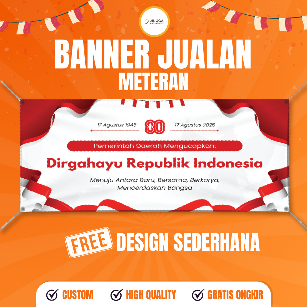 [PER METER] Banner Meteran | Banner Custom Meteran | Banner Agustusan | Spanduk Agustusan | Spanduk 