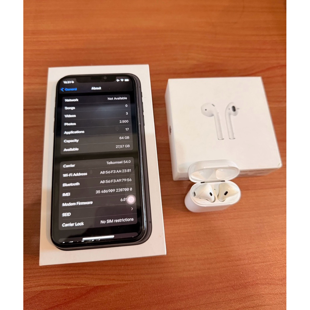 iPhone X 64GB Bonus Airpods Ori Gen 1 + Casing