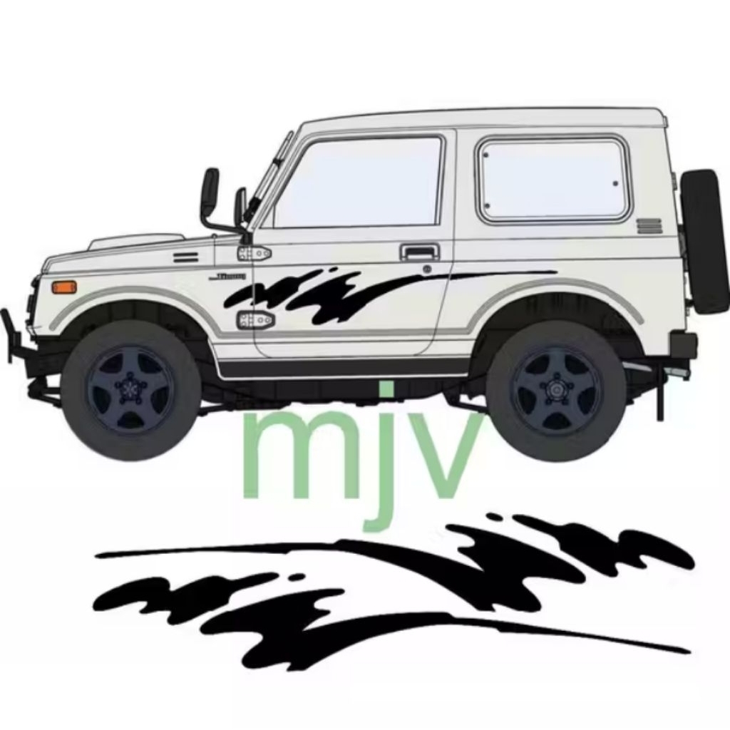 Sticker mobil Jeep Jimny katana stiker list coretan mobil Jeep keren universal