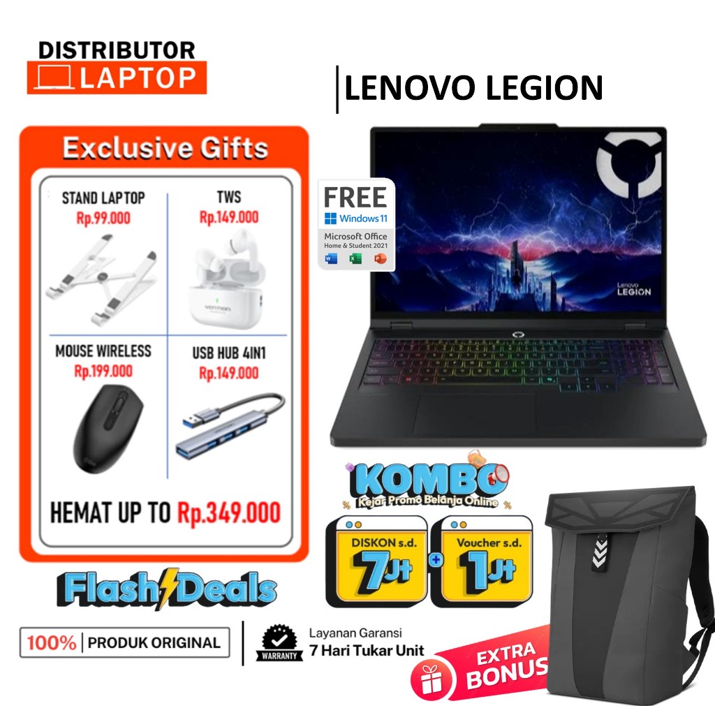 LENOVO LEGION 5 PRO 16 INTEL I9 14900HX ULTRA 7 255HX 32GB 1TB RTX5070 RTX5060 W11 OHS LAPTOP GAMING