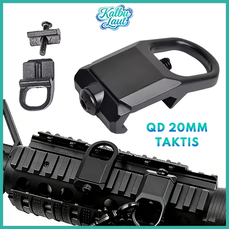 RAS Sling Swivel Gantungan Tali 20mm Adapter QD Taktis Outdoor Kuat Anti Karat Cincin D Tali Logam