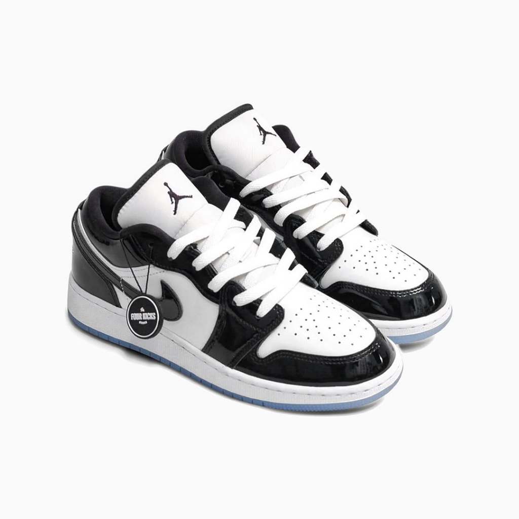 Nike Basketball Lifestyle Shoes Air Jordan 1 Low SE Concord White Black GS  - 100% ORIGINAL