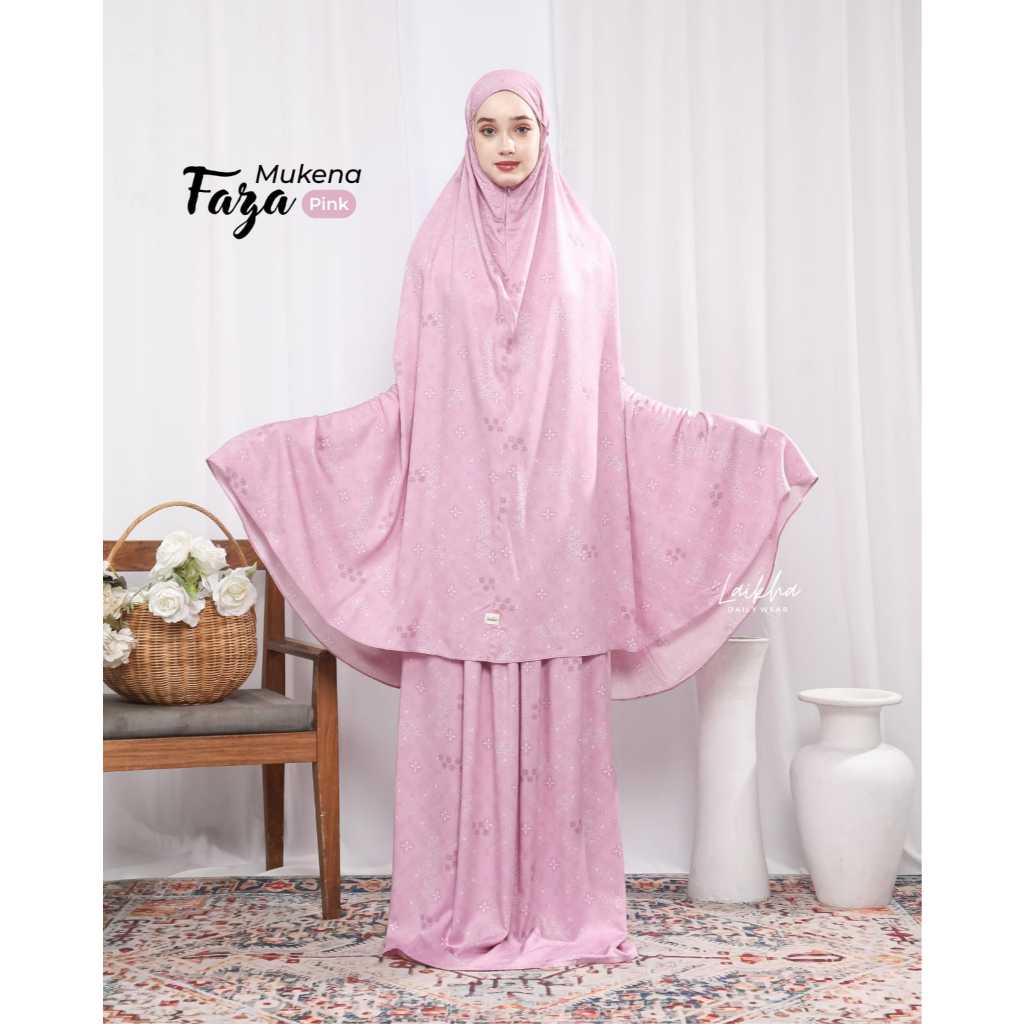 Faza Mukena Pink Mukena Rayon Cotton 2in1 by Laikha