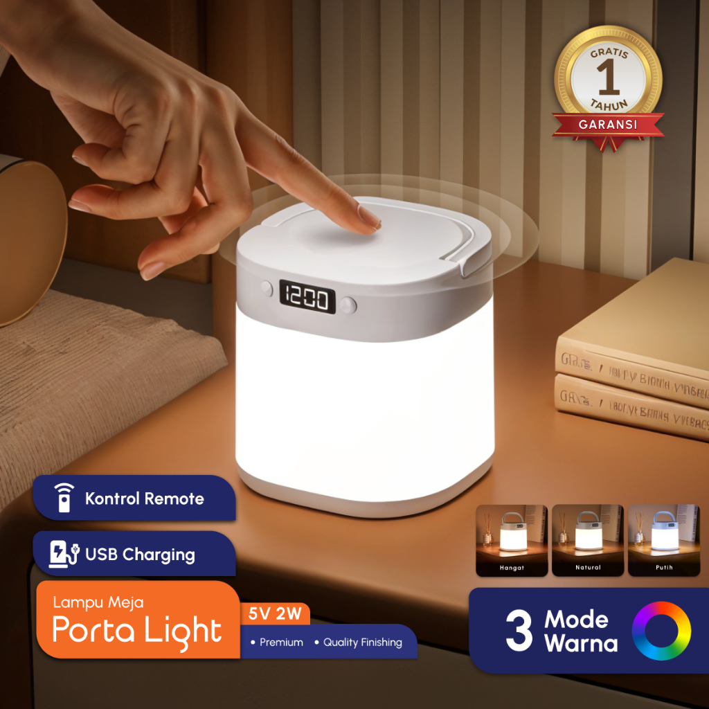 NEW MIMOON Lampu Tidur Bayi Lampu Tidur Aesthetic Lampu Tidur Kamar Lampu Tidur Colokan Jam & 3