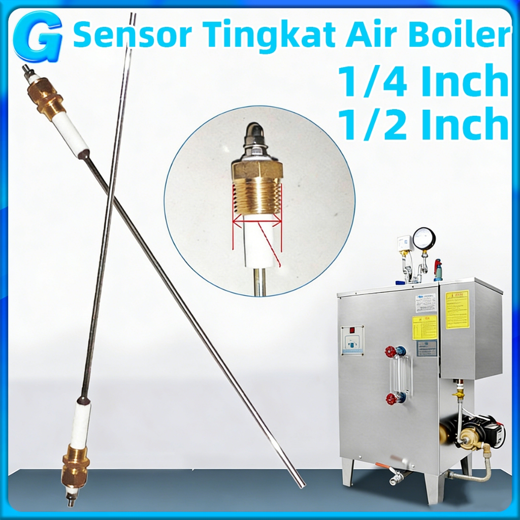 Probe Ketinggian Air Batang Elektroda Boiler Tahan Suhu Tinggi drat 1/4 Inch 1/2 Inch Elektroda Leve