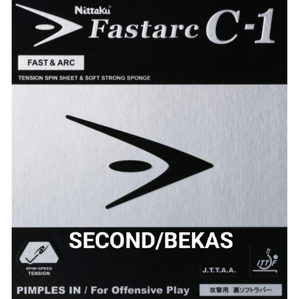 Nittaku Fastarc C1 Hitam (Second/Bekas) Karet Tenis Meja/ Pingpong