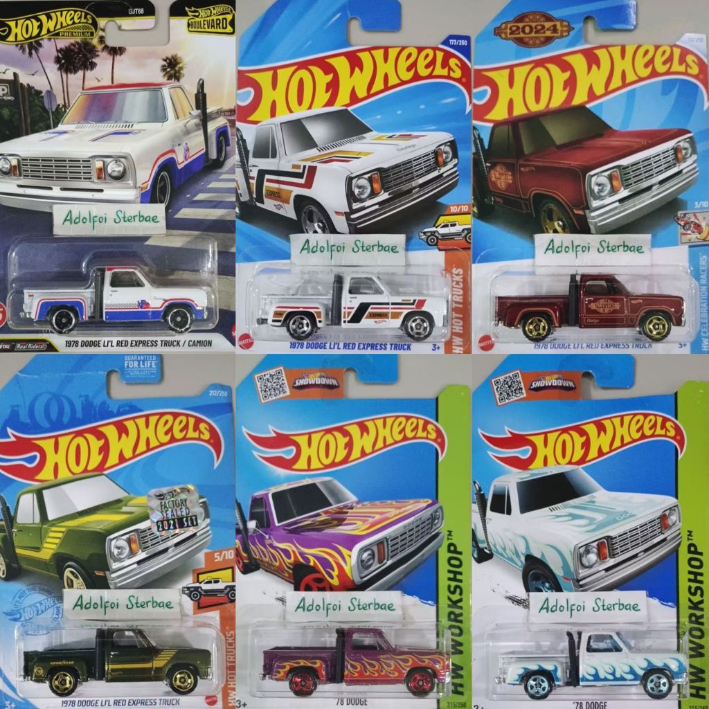 hotwheels hot wheels '78 1978 dodge li'l lil red express truck / camion hw workshop pick up pickup t