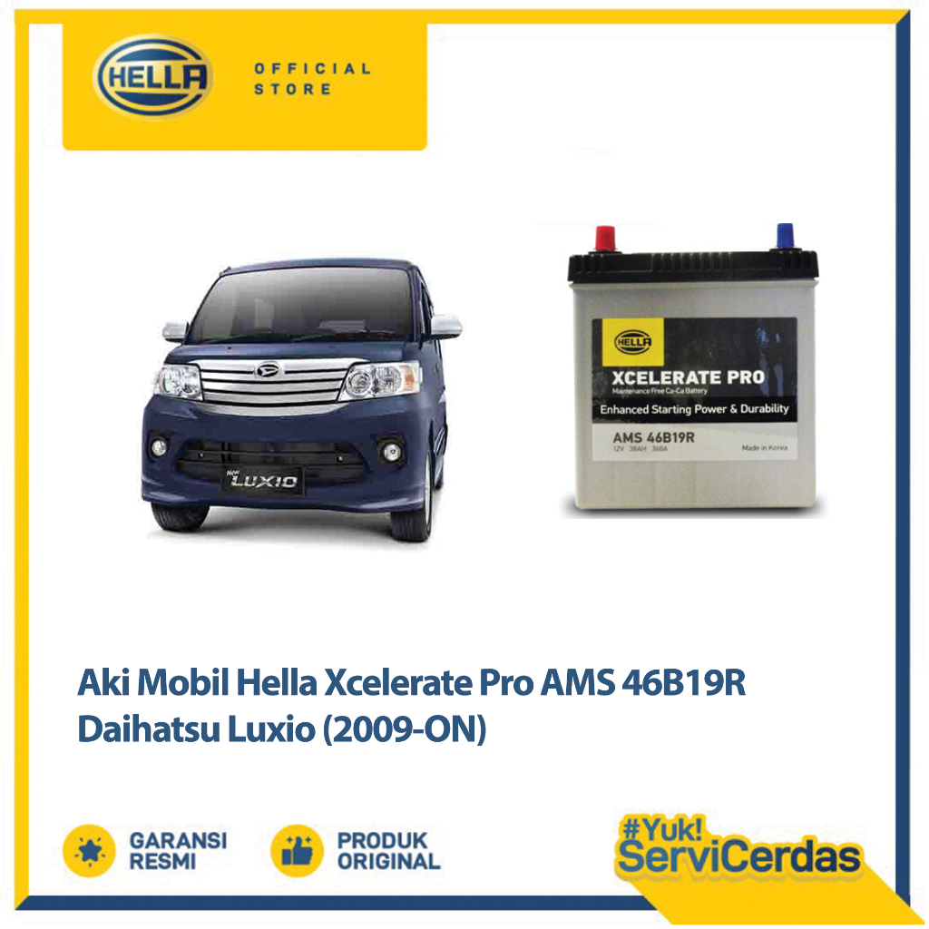 Aki Mobil Hella Daihatsu Luxio 2009 - Now XCELERATE PRO AMS NS40Z- Aki Mobil Kering