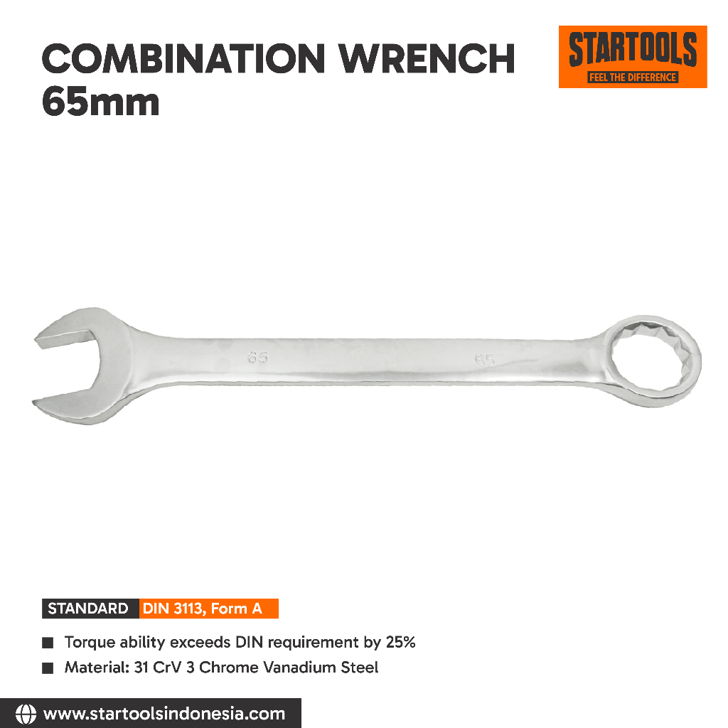 STARTOOLS Combination Wrench/Kunci Ring Pass/Pass Ring 65mm