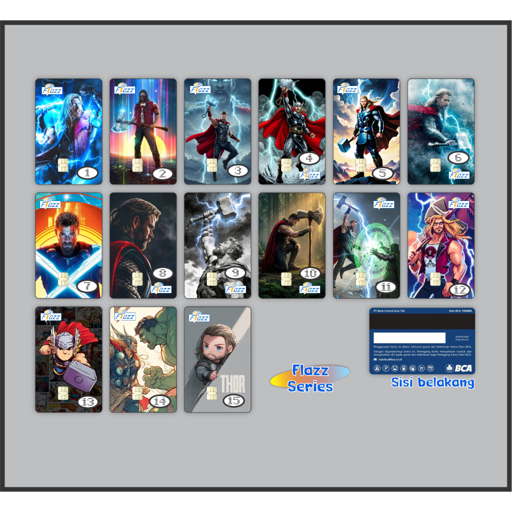 Kartu eMoney eToll Tapcash BRIZZI edisi Thor - Custom Print