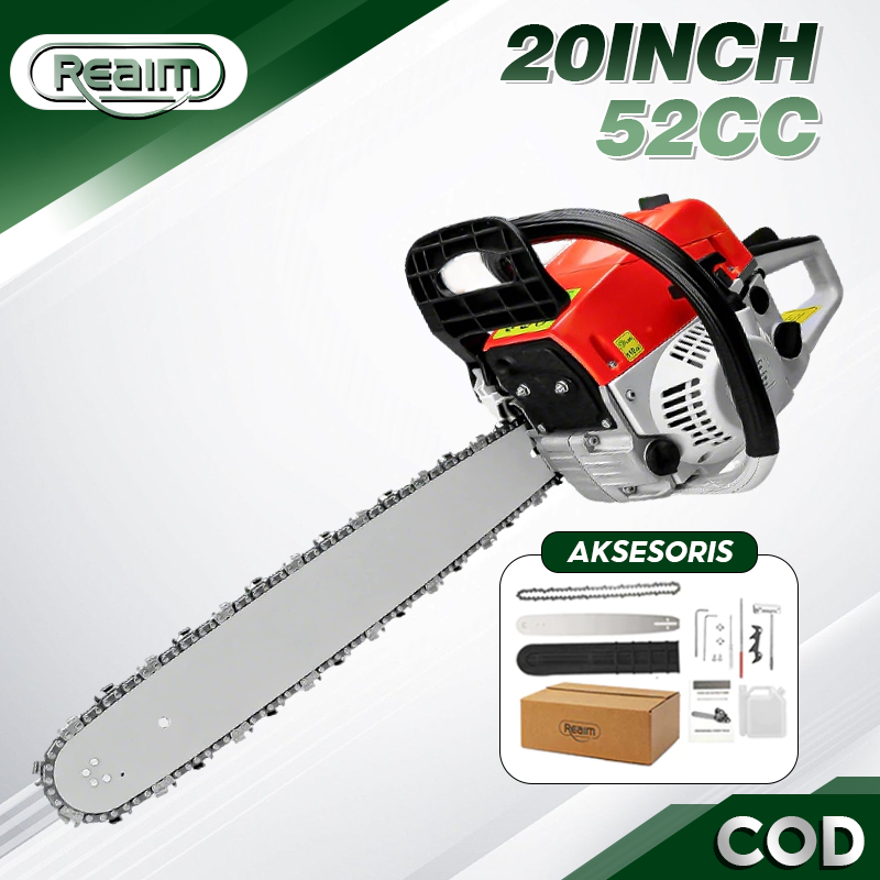 REAIM Chainsaw 20 Inch 52CC Mesin Potong Untuk Mesin Potong Kayu Sinso Senso