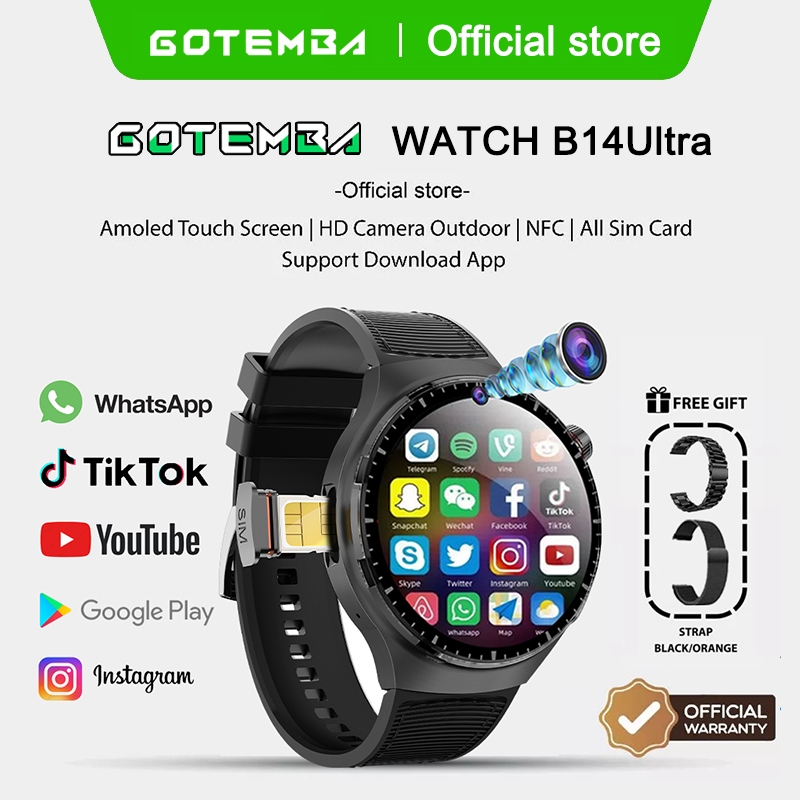 Gotemba Jam Tangan Pintar B14 Bisa Pasang 4G/5G SIM Card untuk Akses Internet Mudah, Dilengkapi Kame