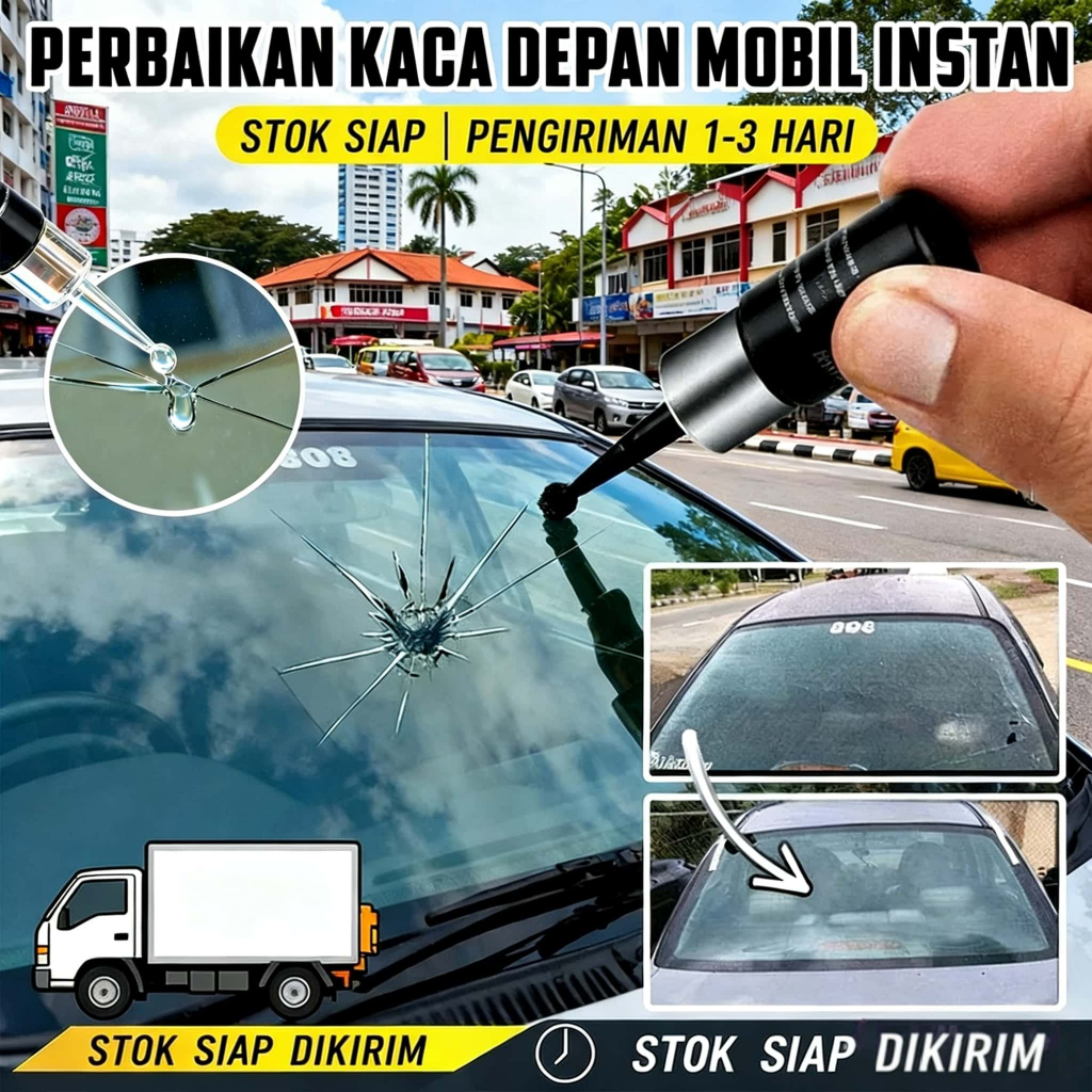 Lem Kaca Mobil Retak Tanpa Bekas Lem Kaca Aquarium Bening Super Kuat Penghilang Retak Kaca