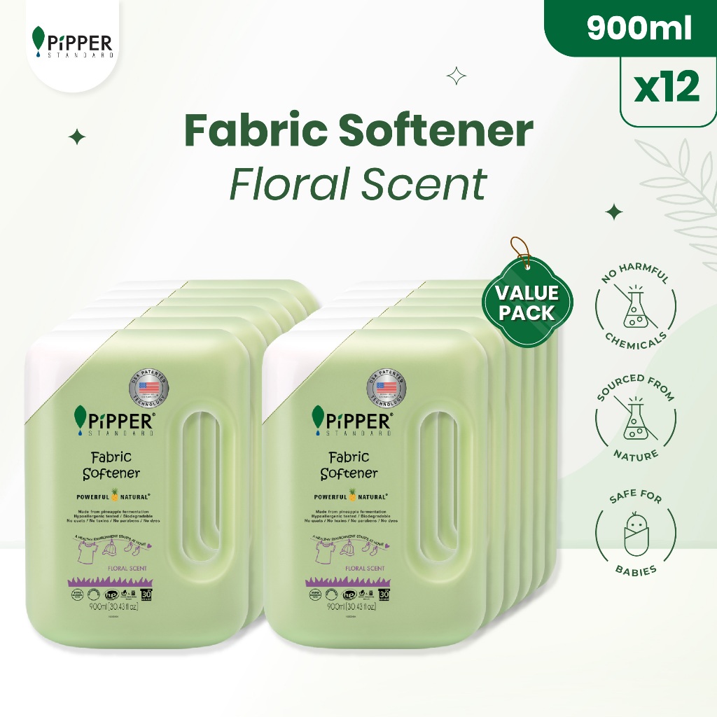 PiPPER Fabric Softener Floral Scent Value Pack 12x 900 ml