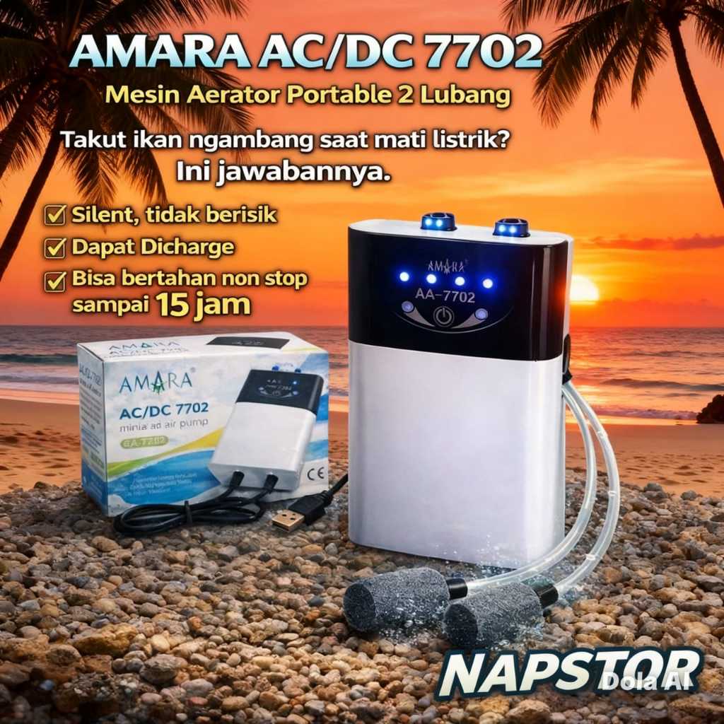Aerator AMARA AC/DC AA 7702 - Air Pump Baterai AA7702 ACDC AC DC