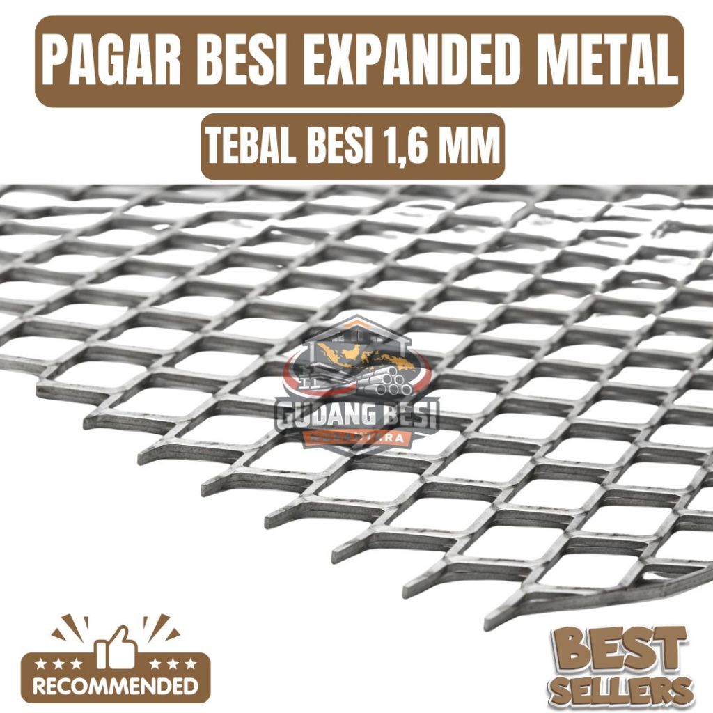 Pagar Besi Expanded Metal Tebal 1,6mm Ukuran 1,2 x 2,4 meter | Tipe F 1628 - D 1620 | Best Seller