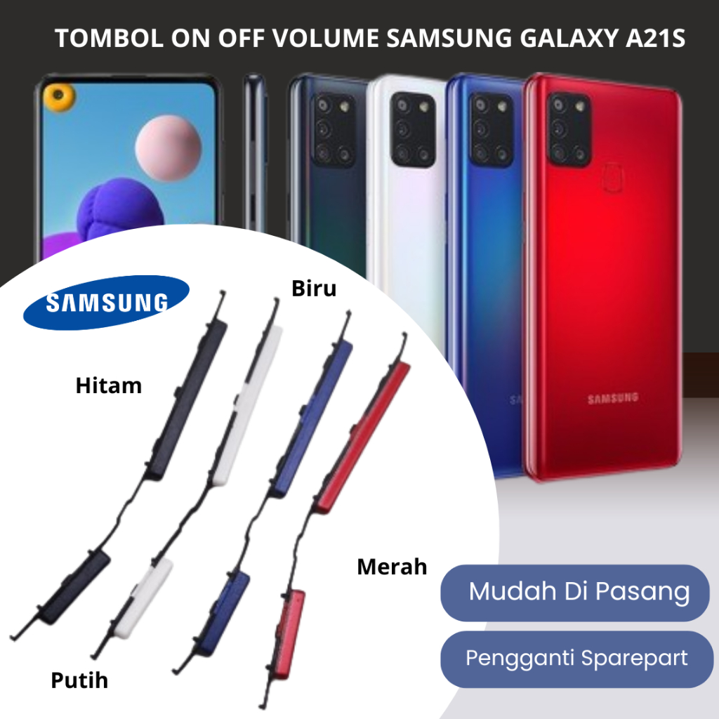 Tombol Button Luar Power On Off Volume Luar SAMSUNG GALAXY A21S / Tombol On Off Volume Samsung A21s 