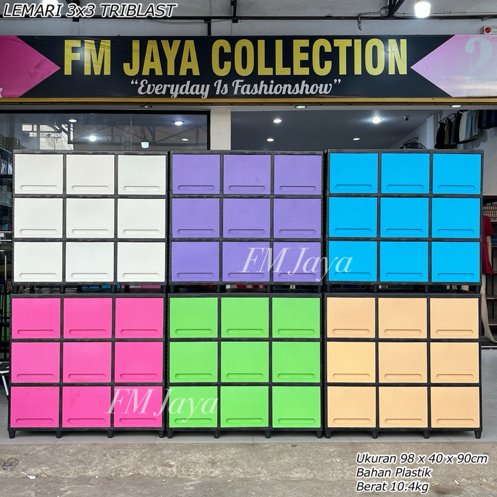 PXTON LEMARI 3x3 TRIBLAST || LEMARI PLASTIK MEJA TV || LEMARI PORTABLE TEBAL || LEMARI 3 SUSUN 9 SEK